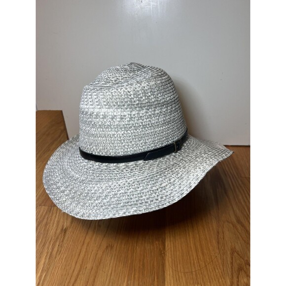 August Hat Company Hat Fedora Womens Medium Wide Brim Straw Summer Sun NEW - Picture 1 of 9